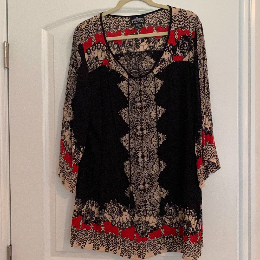 Paisley scoop neck dress